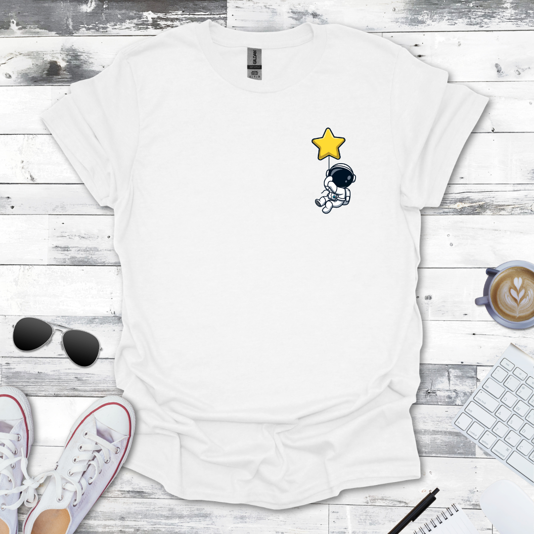 Floating Astronaut with Star Balloon Tee