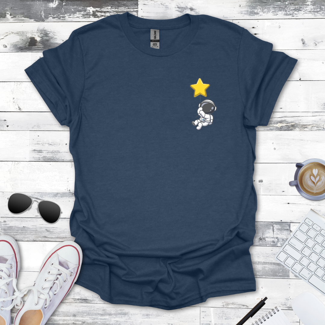 Floating Astronaut with Star Balloon Tee