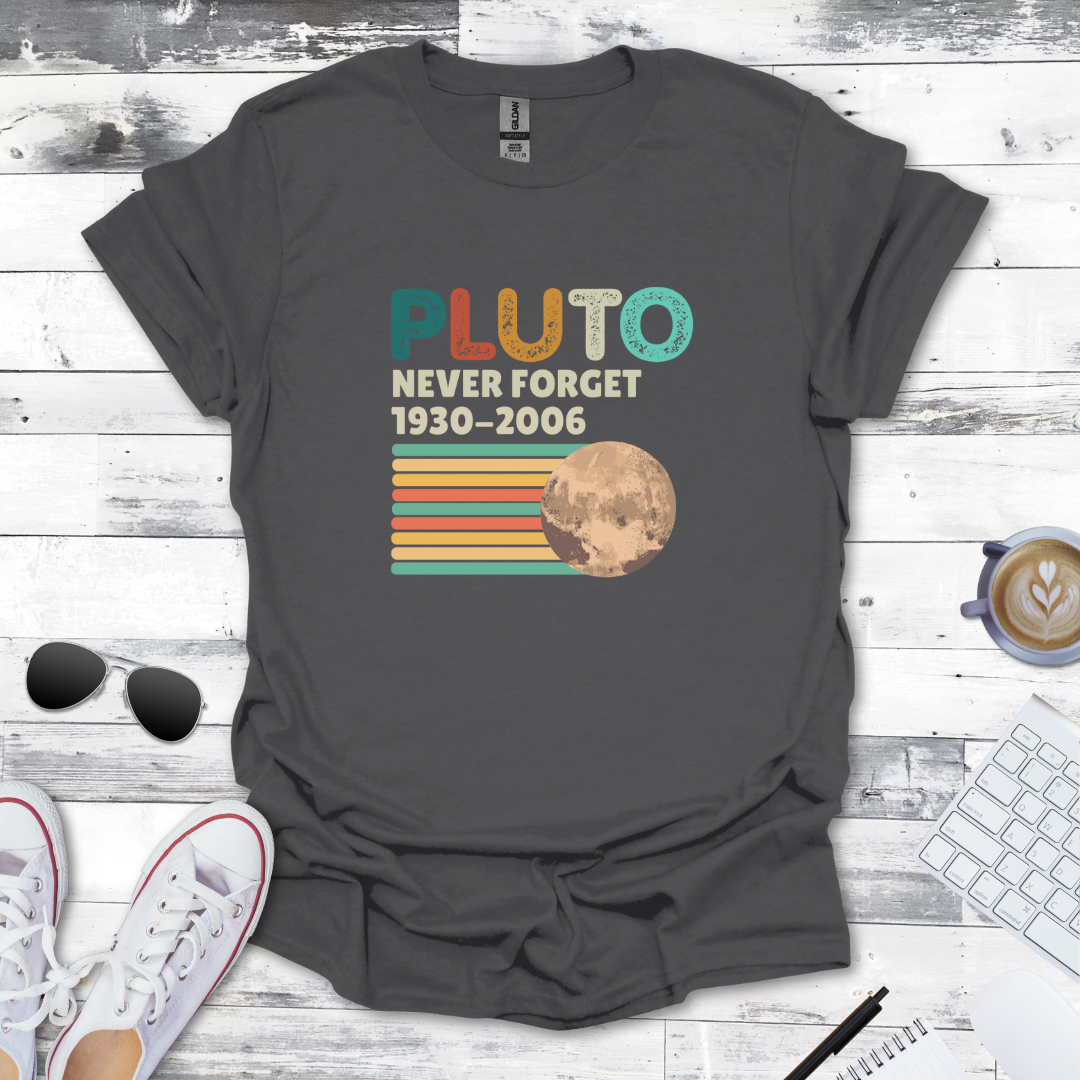 Pluto Never Forget Retro Space Tee