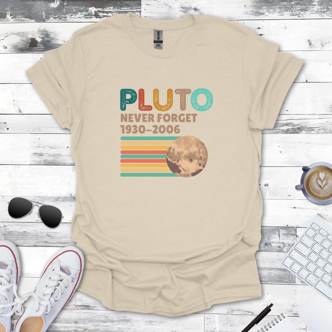 Pluto Never Forget Retro Space Tee
