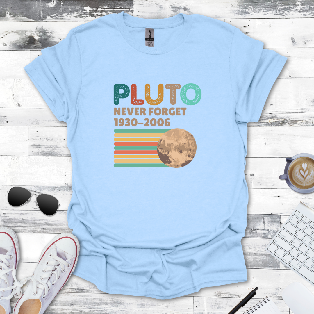Pluto Never Forget Retro Space Tee