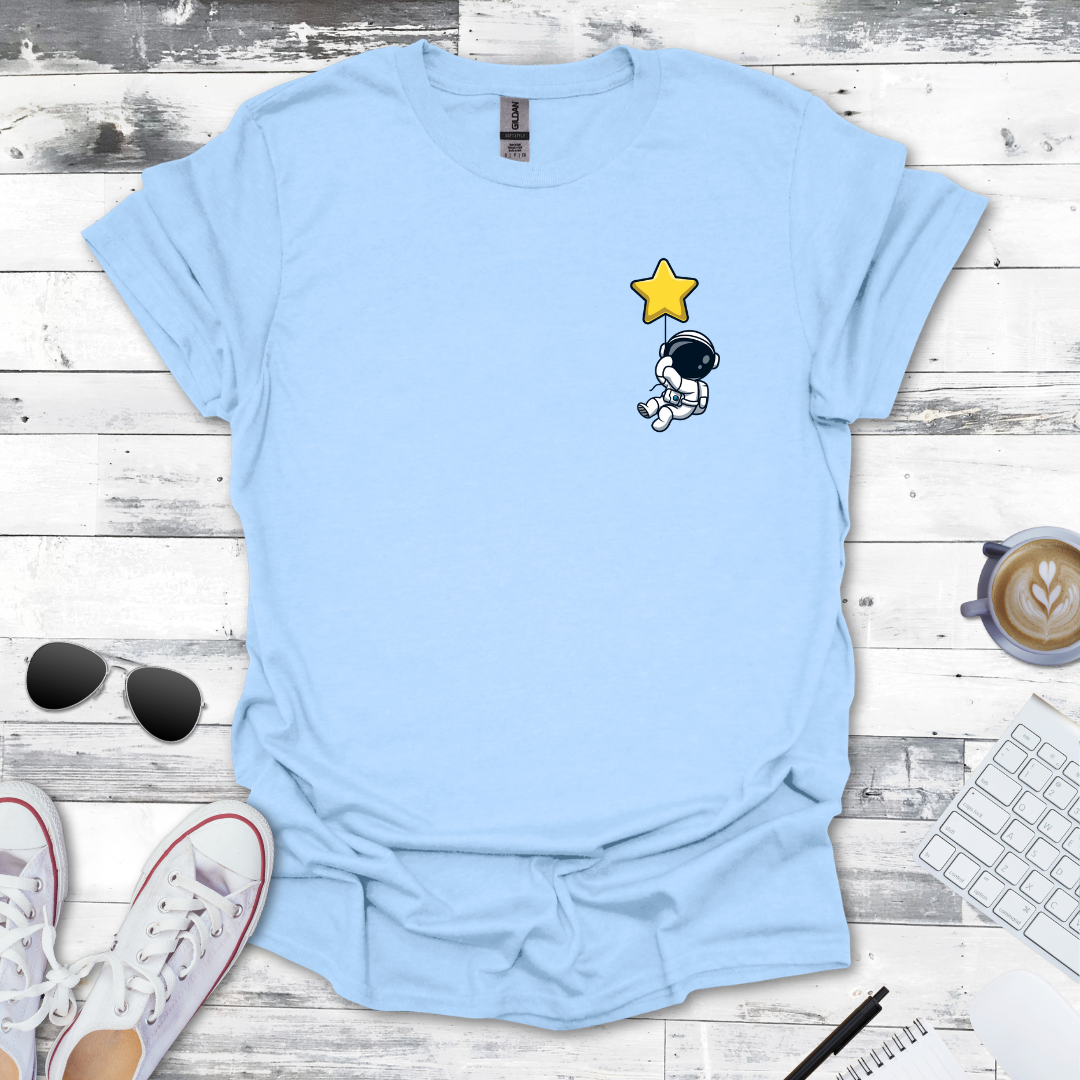 Floating Astronaut with Star Balloon Tee