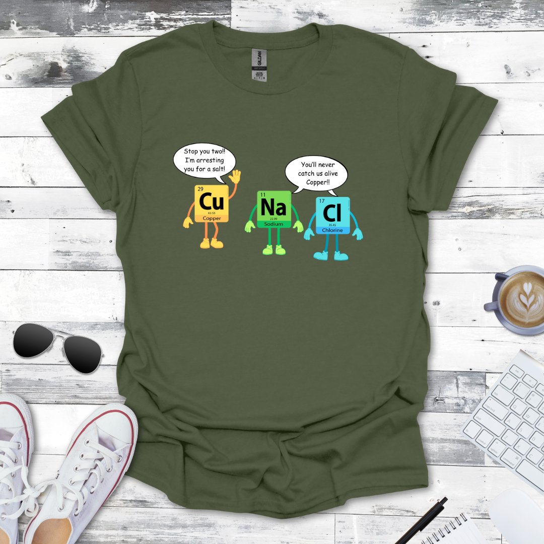 Copper Arresting Salt Science Humor Tee