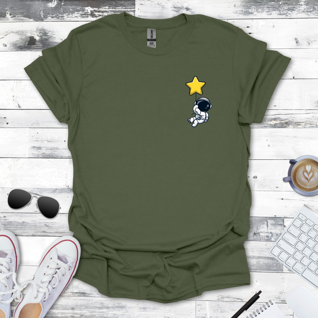 Floating Astronaut with Star Balloon Tee