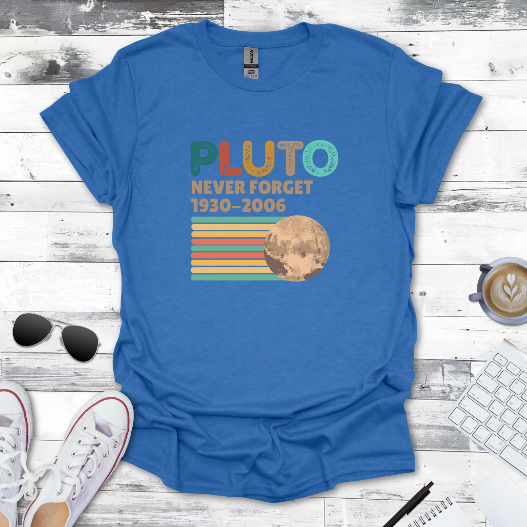 Pluto Never Forget Retro Space Tee