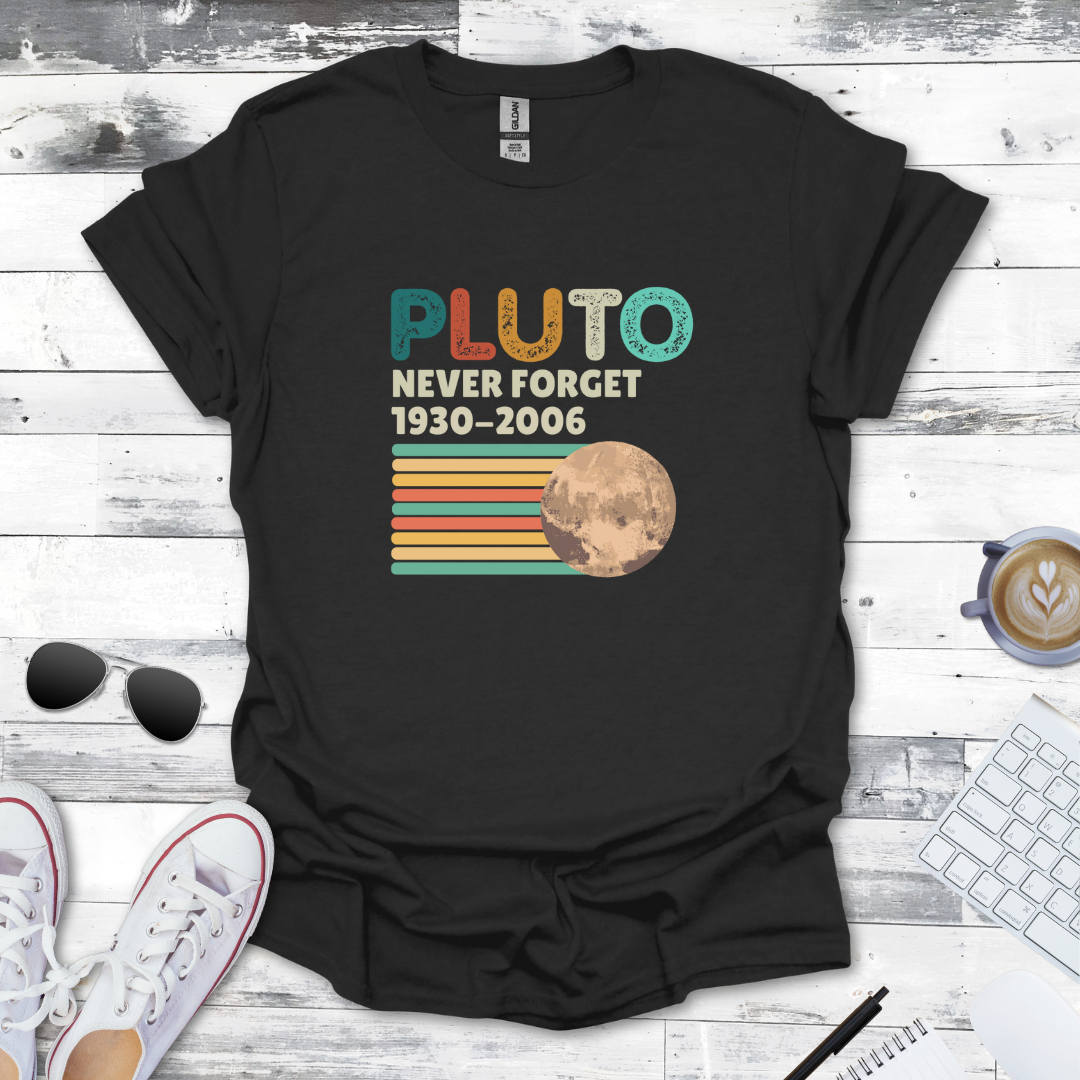 Pluto Never Forget Retro Space Tee