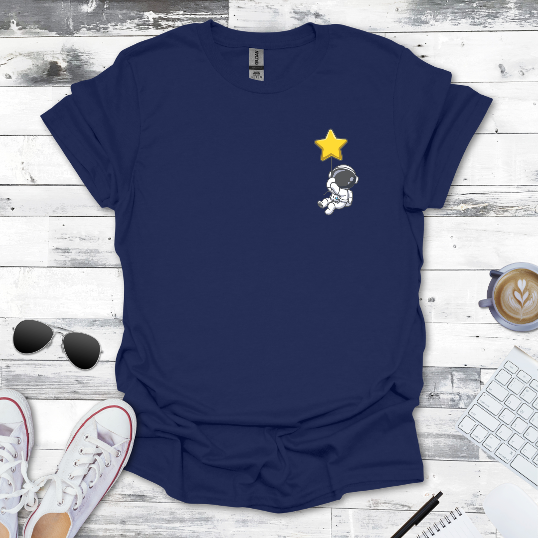 Floating Astronaut with Star Balloon Tee