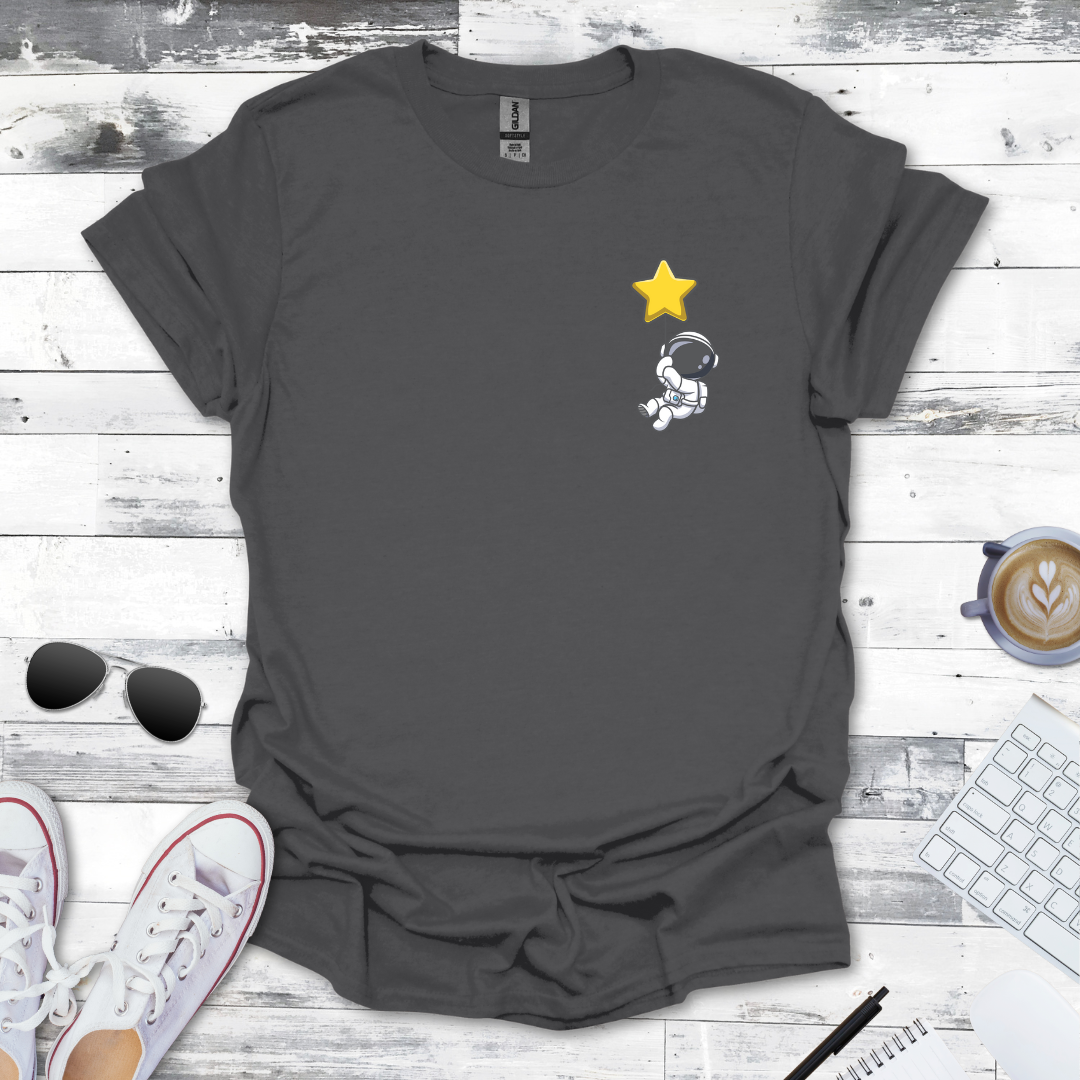 Floating Astronaut with Star Balloon Tee